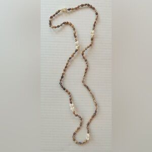 Brown Seashell Necklace Lei 18” Long